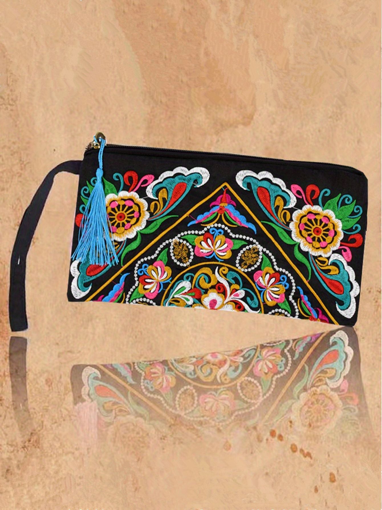 Ethnic Style Embroidered Long Retro Dinner Handbags
