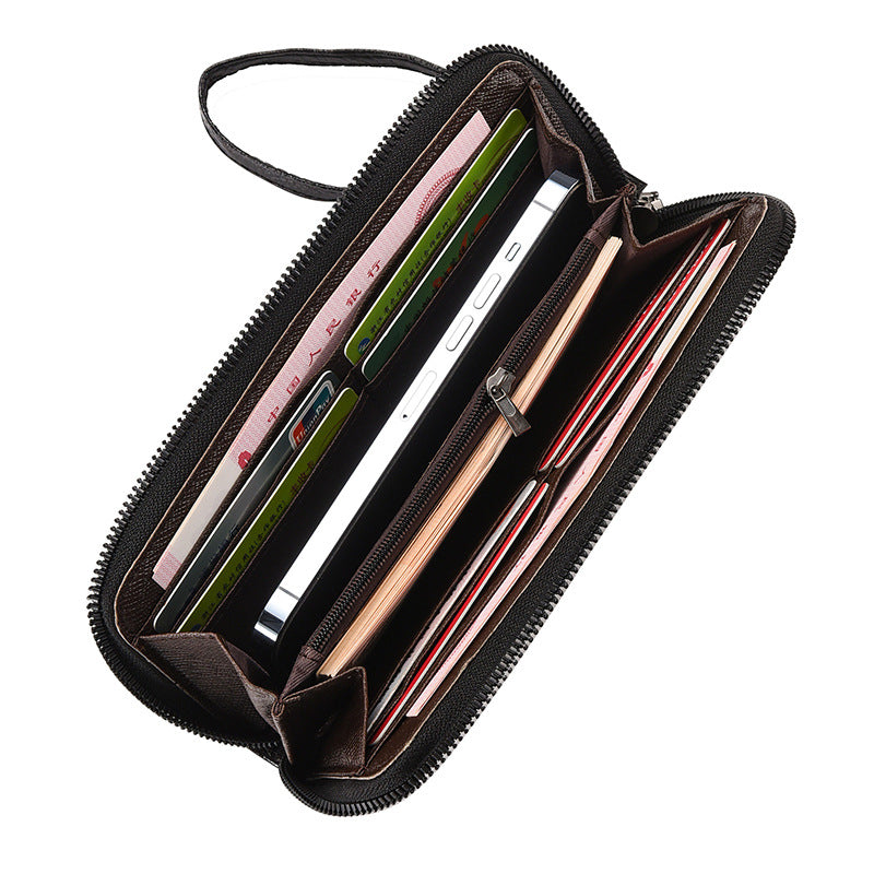 Men's Clutch Zipper Large Capacity Mobile Business Men's Wallets