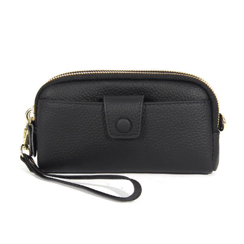 Women's Cowhide Long Simple Mother Genuine Leather Bags