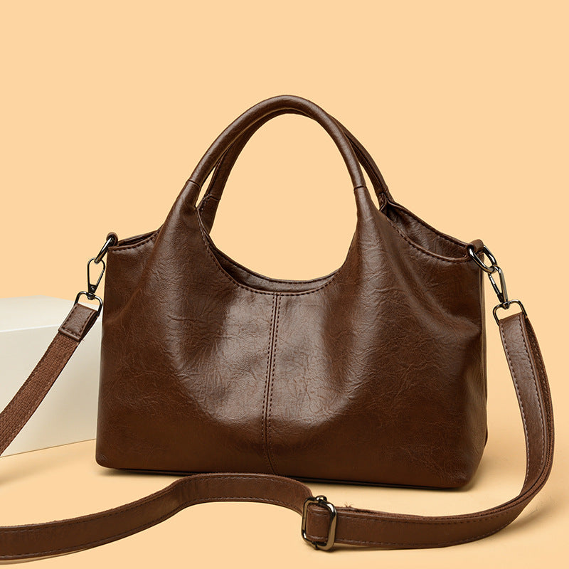 Women's Lightweight Commuter Texture Soft Leather Large Bags