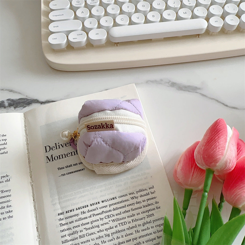 Cute Cartoon Headphone Quilted Soft Applicable Cosmetic Bags