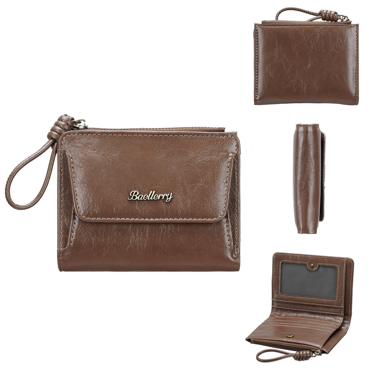 Women's Short Style Fashion Solid Color Zipper Coin Purses