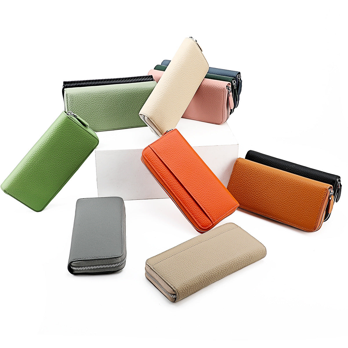Women's Swiping Leather Long Style Expanding Clutch Ladies Wallet
