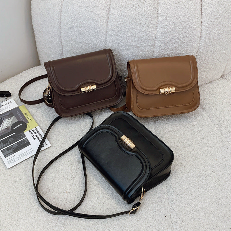 Women's Solid Color Retro Spring Fashion Simple Small Square Bags