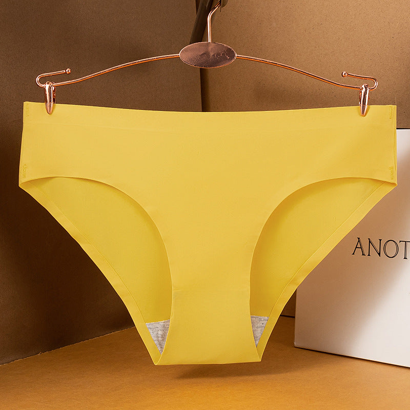 Women's One-piece Ice Silk Underwear For Low Waist Pure Panties