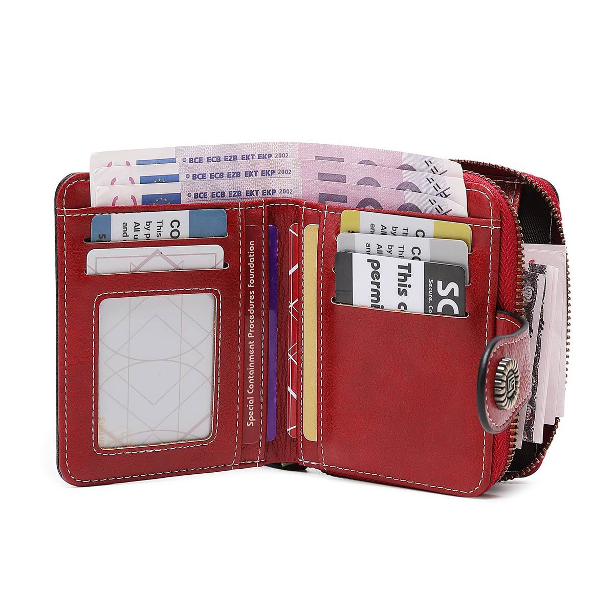 Women's Hollow Design Zipper Hasp Retro Fashion Ladies Wallet