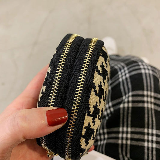 Women's Canvas Mini Short Compact Fashion Zipper Coin Purses