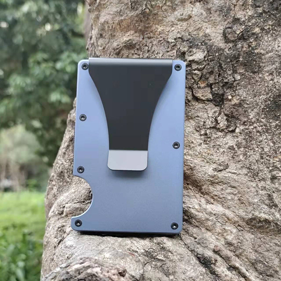 Men's Aluminum Alloy Clamp Swiping Metal Men's Wallets