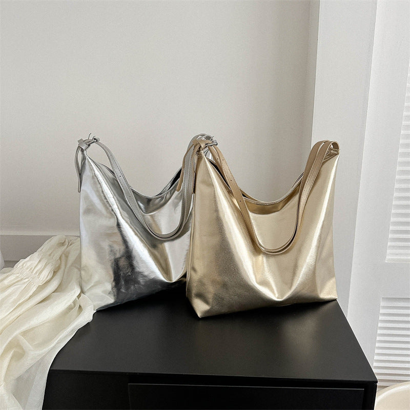 Women's Korean Big Large Capacity Textured Lazy Bags