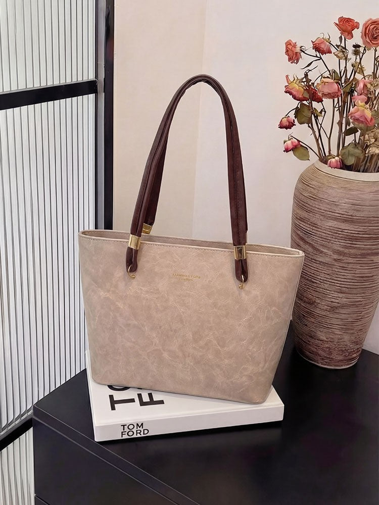 Women's Large Capacity Retro Simple Commuting Western Tote Bags