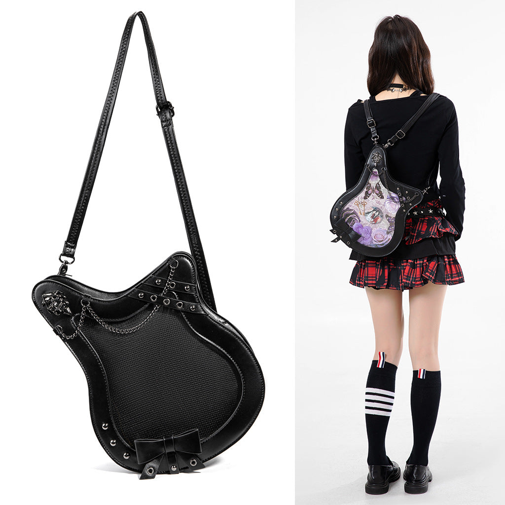 Capacity Transparent Compartment Display Type Bar Grain Women's Shoulder Bag