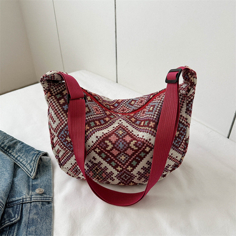 Style Retro Fashion Design Large Capacity Texture Women's Shoulder Bag