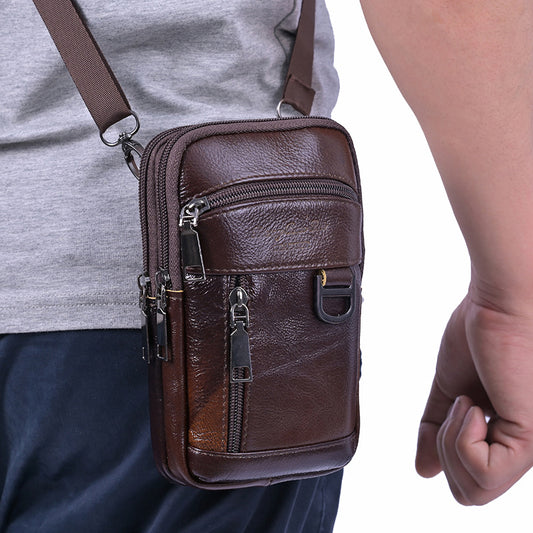 Men's Mini Saddle Genuine Leather Retro Mobile Men's Waist Packs