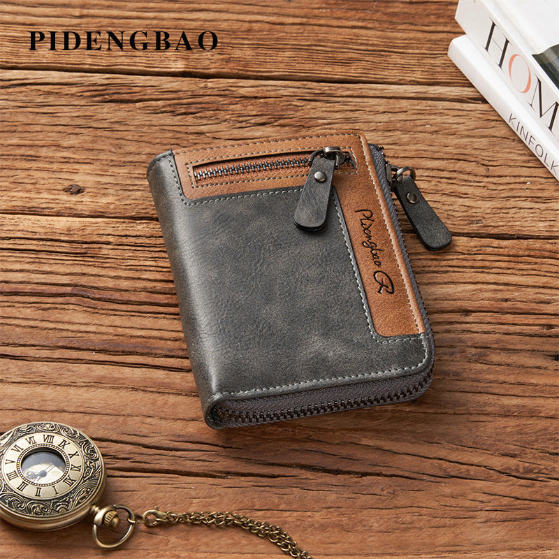Men's Vertical Business Multifunction Large Capacity Retro Men's Wallet