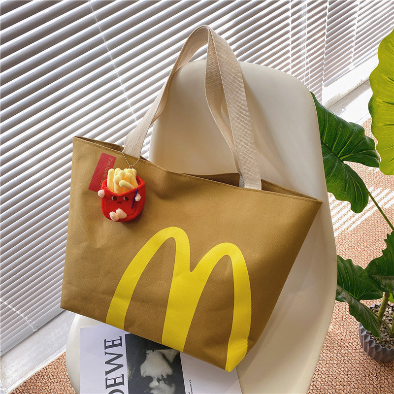 Casual Mcdonald Paper Printing Lunch Box Shoulder Bags
