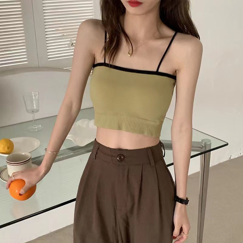 Beautiful Back Thread Tube Top Outer Tanks Camis