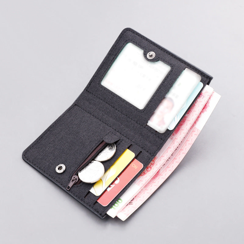 Men's Canvas Short Driving License Mini Thin Men's Wallets