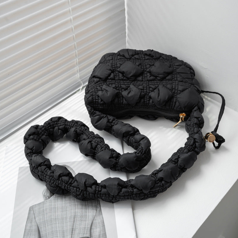 Pleated Cloud Niche Bubble Korean Style Down Shoulder Bags
