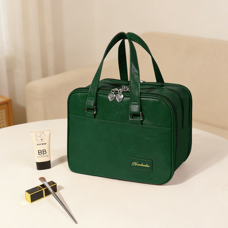Portable Waterproof Wash Large Capacity Fashion Retro Makeup Bag