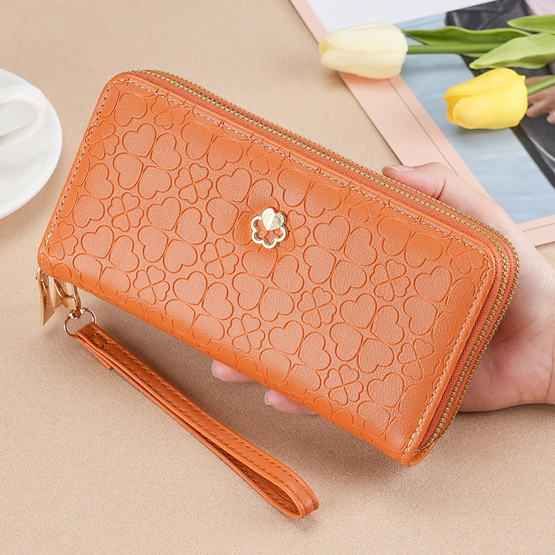 Women's Long Double Zipper Mobile Mini Ladies Wallet