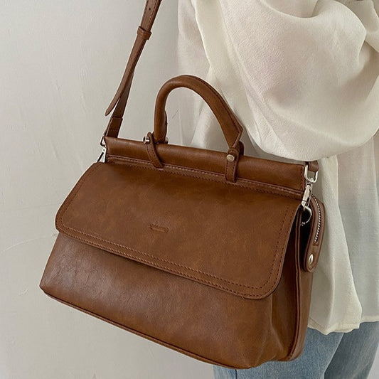 Women's Retro Commuter Large Capacity Textured Portable Shoulder Bags