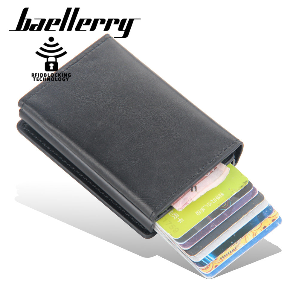 Men's Aluminum Box Eu Short Automatic Pop-up Card Holder