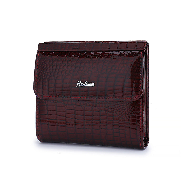 Multifunctional Short Genuine Leather Multiple Slots Ladies Wallet