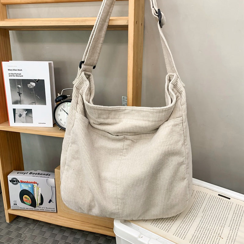 Style Large Capacity Corduroy Idle College Women's Messenger Bag