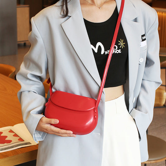Summer Candy Color Large Pressure Cover Retro Easy Matching Saddle Crossbody Bags