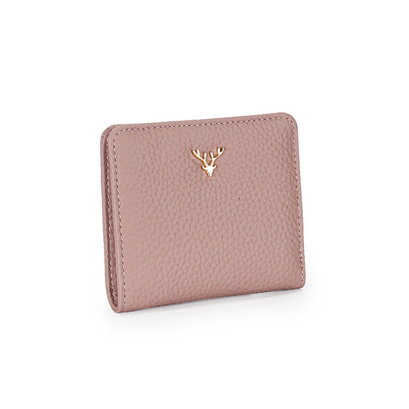 Women's Leather Short Fashion Full Cowhide Fold Purses