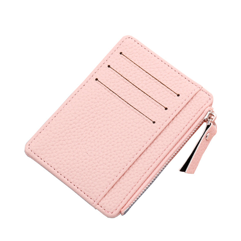 Korean Zip Candy Color Bus Bank Card Holder