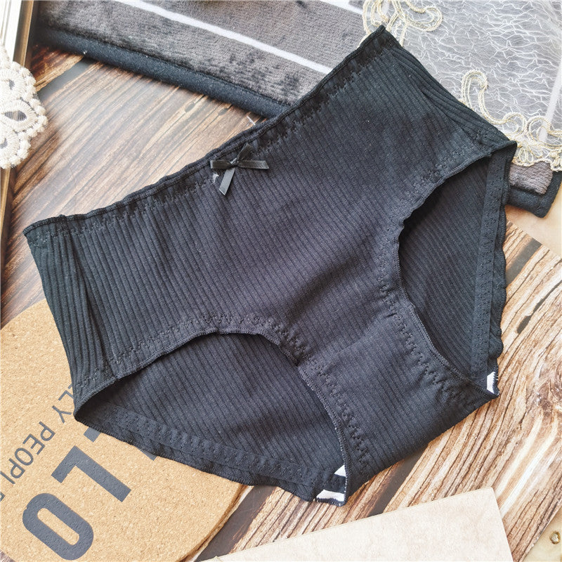 Women's Simple Thread Cotton Bow Comfortable Underwear Panties