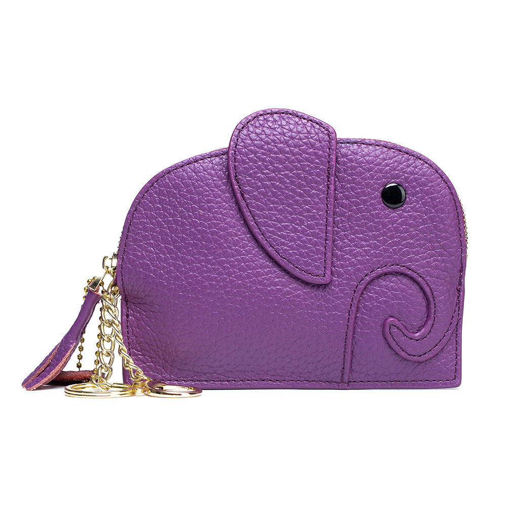 Genuine Leather Elephant Mini Creative Female Coin Purses
