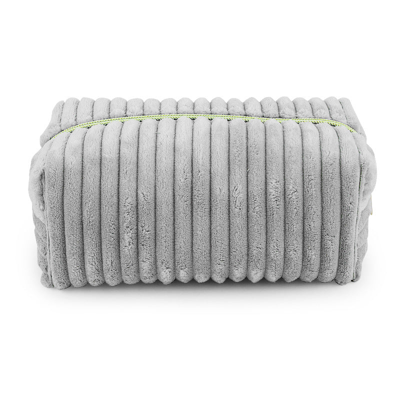 Bold Stripes Corduroy Plush Storage Large Bags