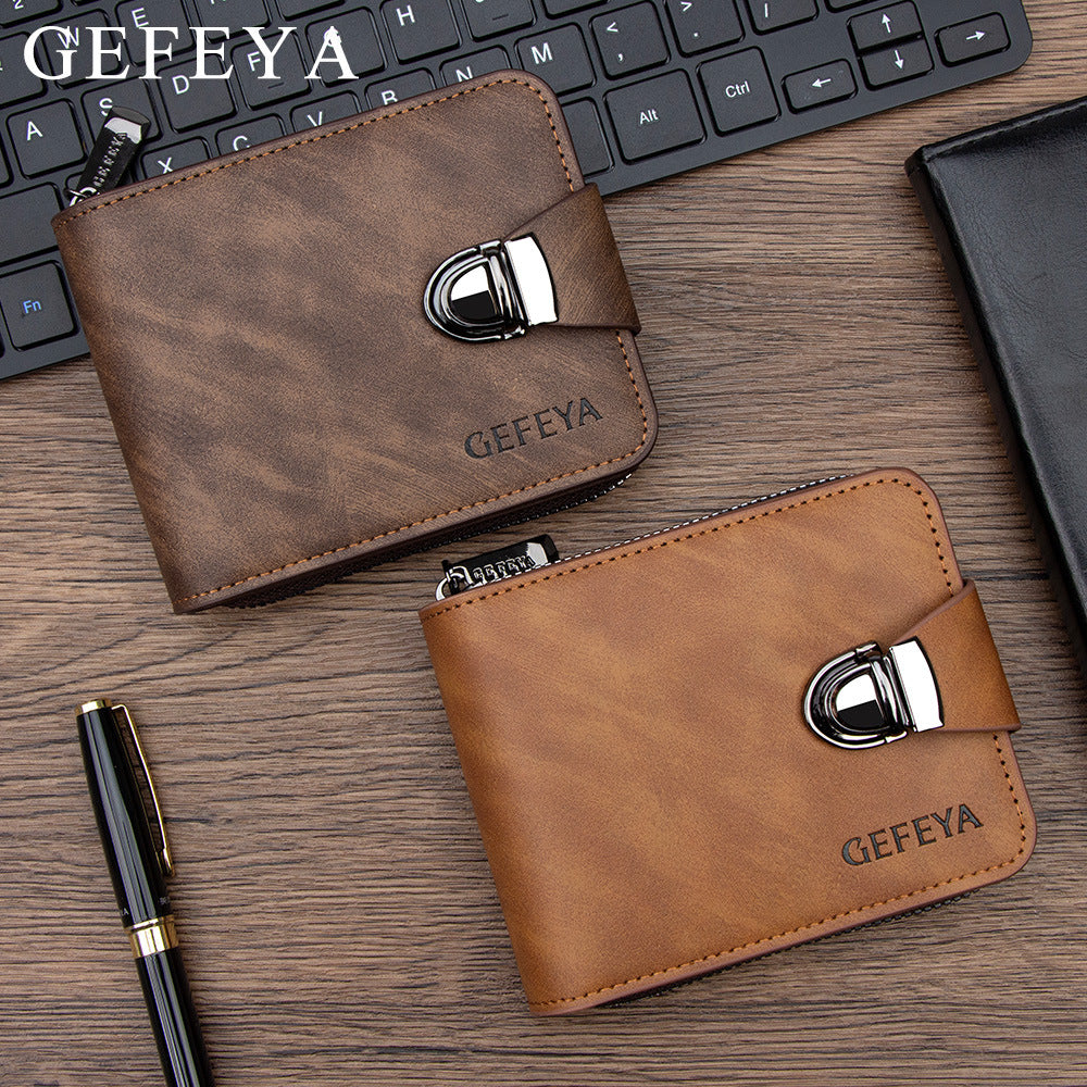 Men's Short Business Zipper Multiple Slots Large Capacity Men's Wallet