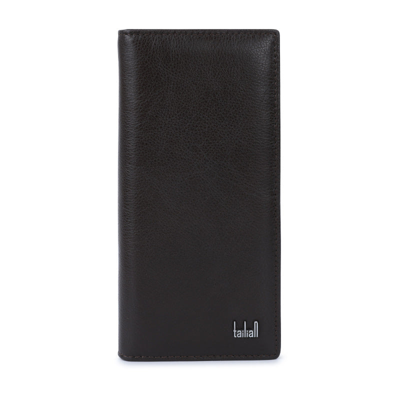 Men's Genuine Leather Business Suit Multiple Slots Long With Men's Wallets