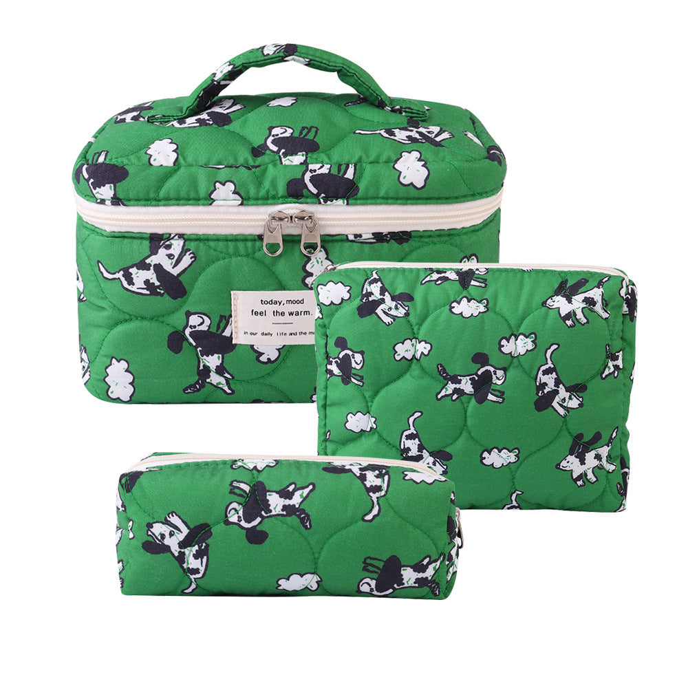 Large Capacity Portable Floral Cosmetics Storage Cosmetic Bags