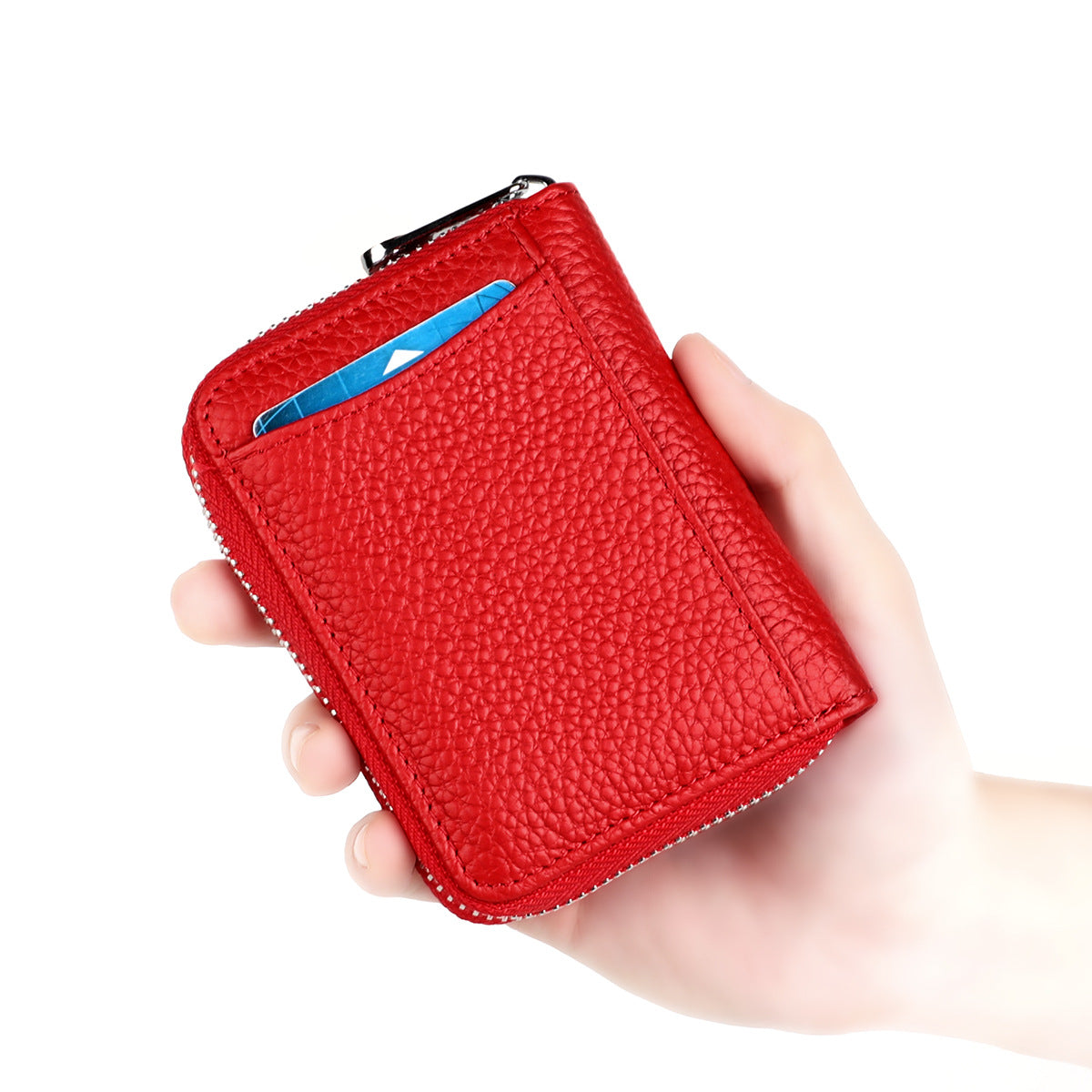 Women's & Men's & Swiping Leather Layer Cattlehide Card Holder