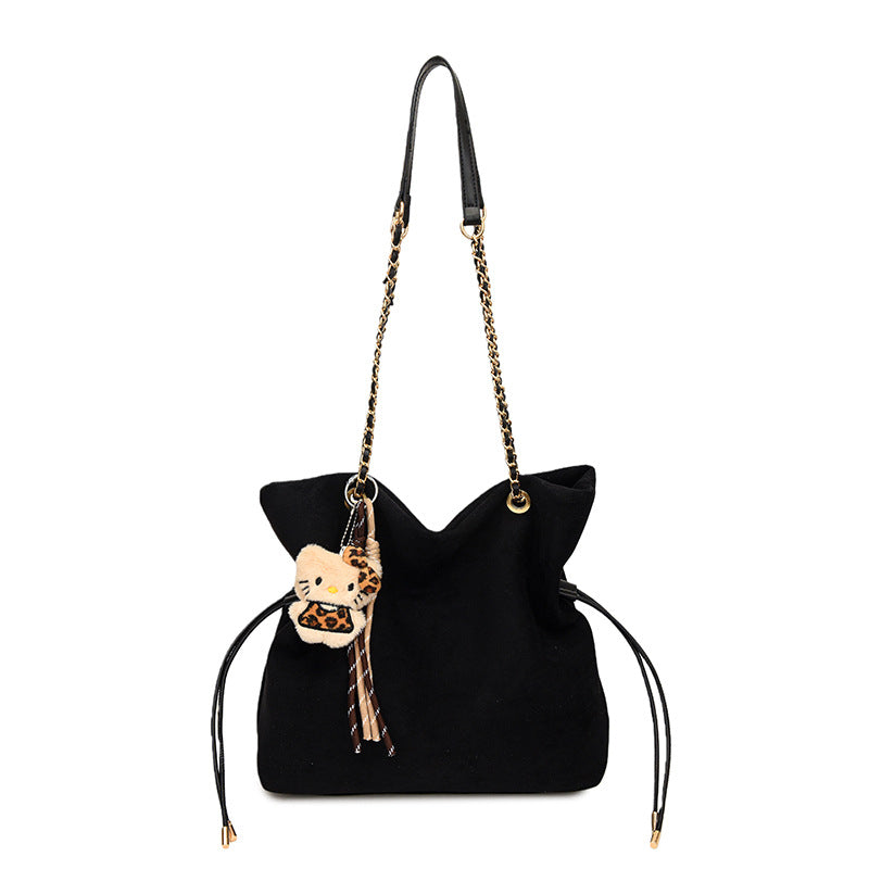 Women's Commuter Large Capacity Suede Vintage Trendy Underarm Drawable Women's Shoulder Bag
