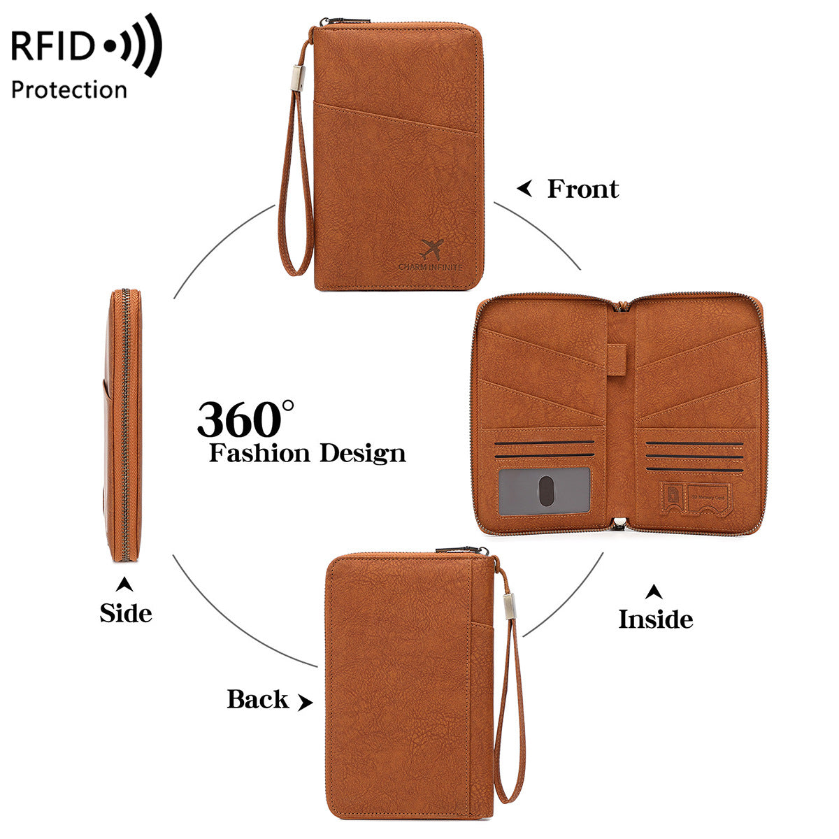 Family Passport Storage Simple Large Capacity Credit Ladies Wallet