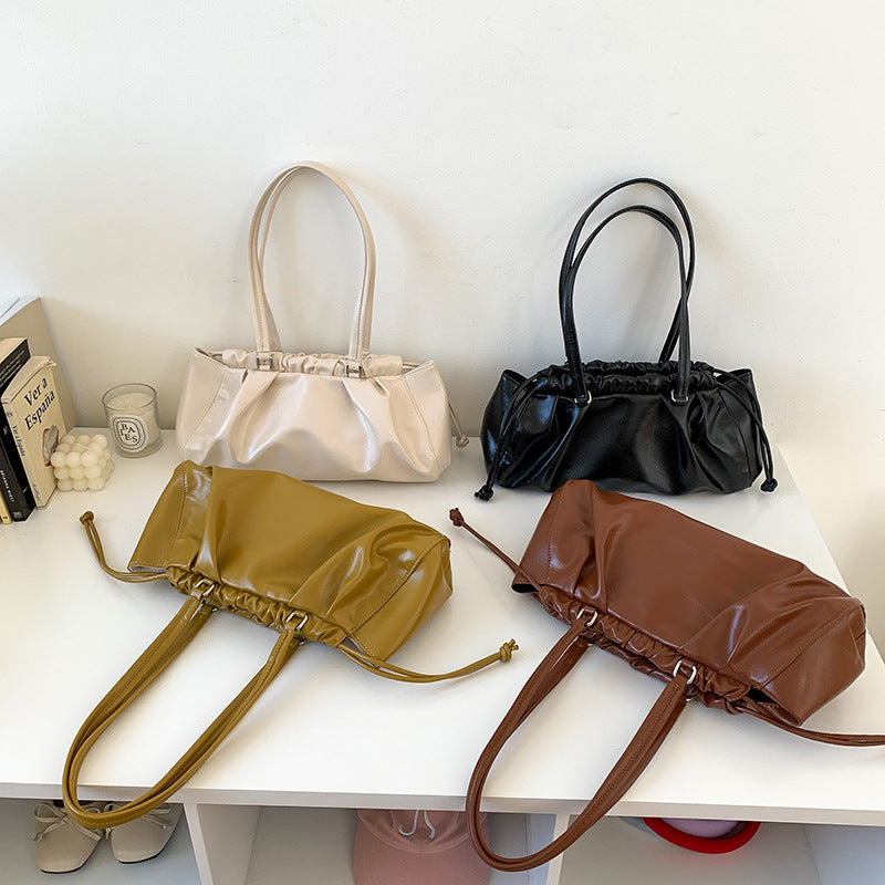 Women's Pleated Retro Hot Underarm Large Capacity Commute Women's Shoulder Bag
