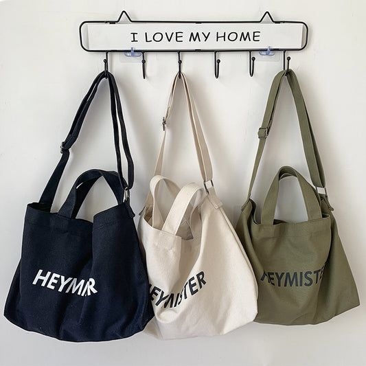 Neutral Canvas Street Large Capacity Leisure Shoulder Bags