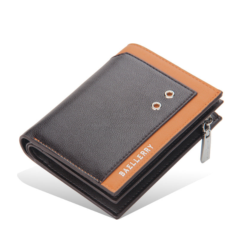 Men's Short Business Hasp Zipper Vertical Men's Wallets