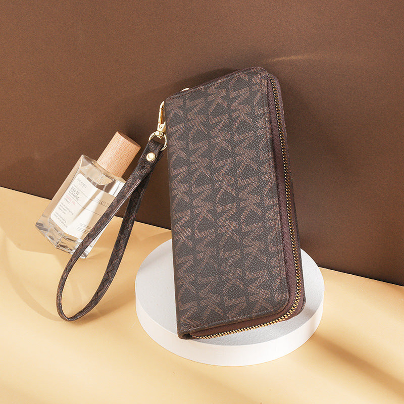 Women's Korean Long Zipper Printed Multiple Slots Ladies Wallets