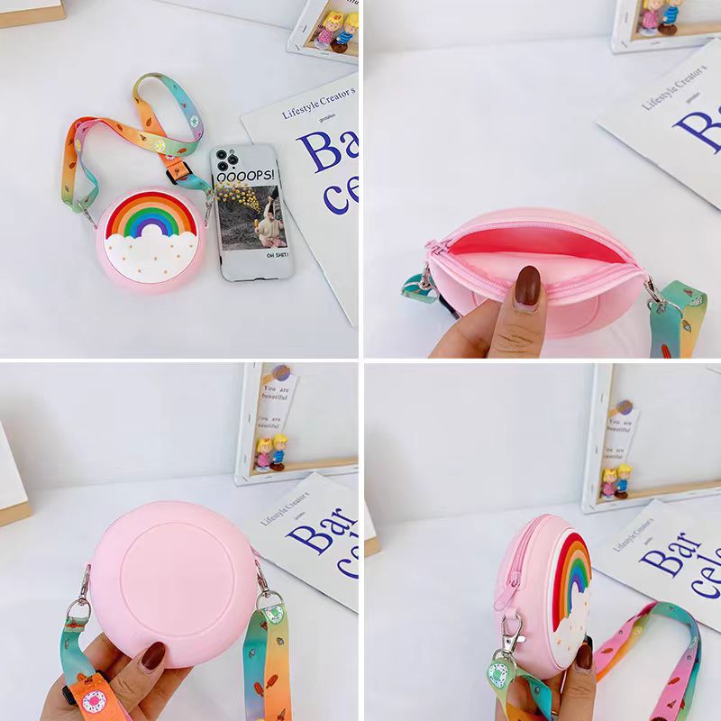 Women's & Children's & Donut Silicone Rainbow Cute Fashion Coin Purses