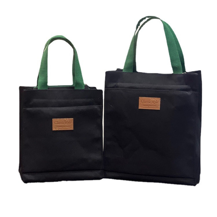 Canvas Solid Color Unisex Simple Lunch Box Handbags