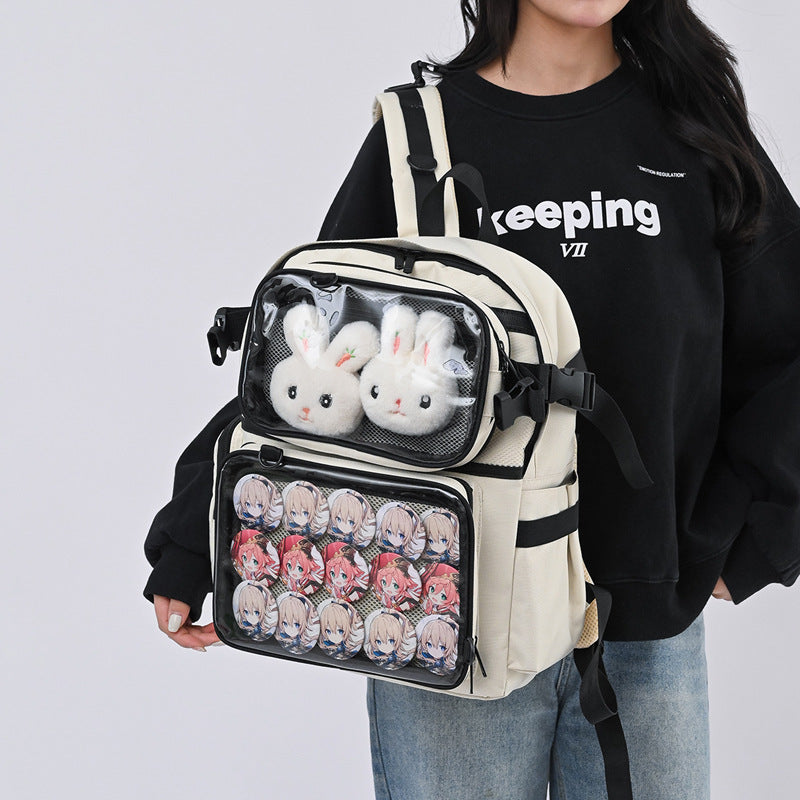 Cartoon Transparent Large Capacity Trendy Detachable Backpacks