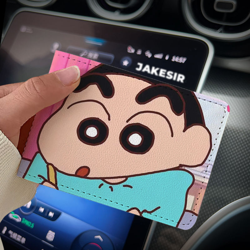Crayon Cartoon Driving License Protective Cover Card Holder