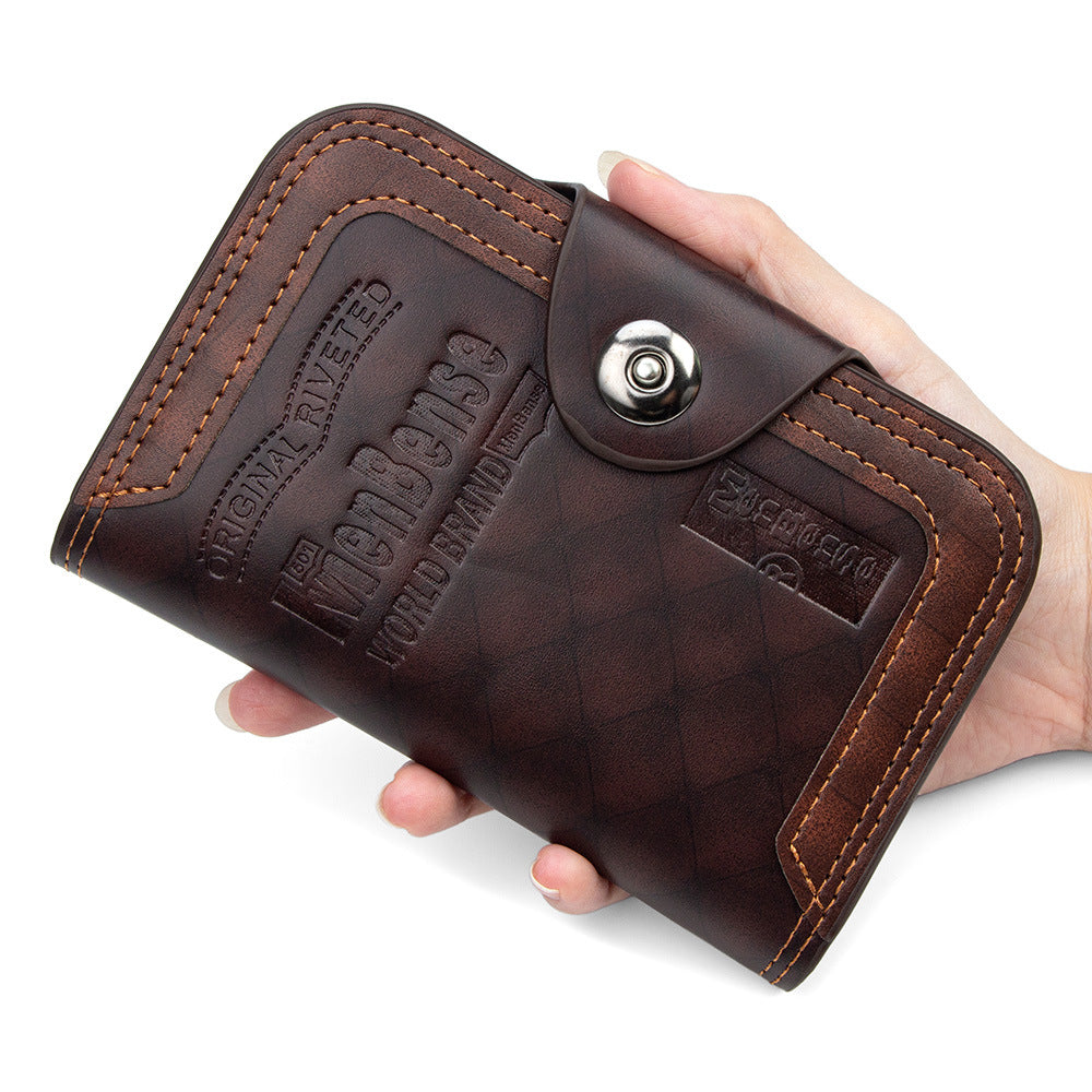 Men's Vertical Business Personality Versatility Portable Embossed Men's Wallet