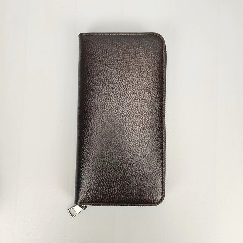 Men's Long Zipper Large Capacity Clutch Mobile Men's Wallets